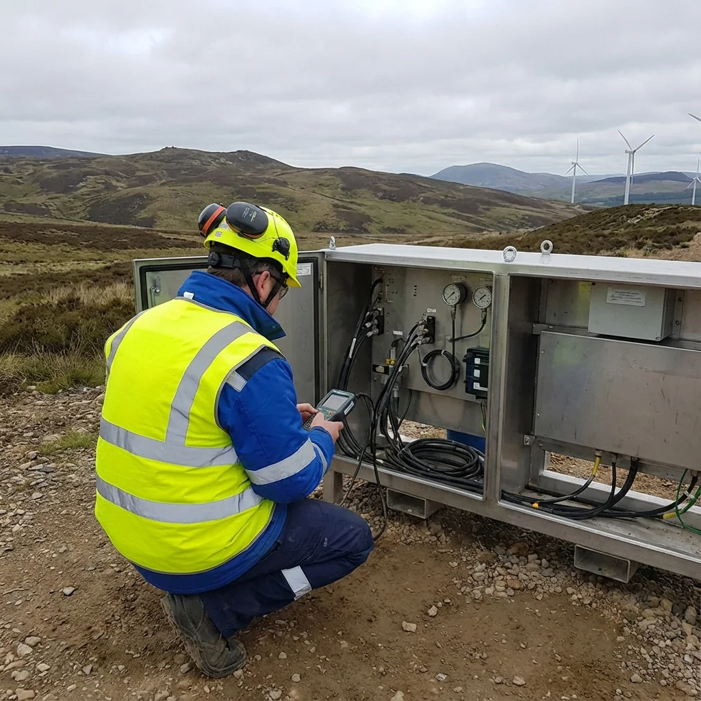 Technicien effectuant un pr�l�vement terrain