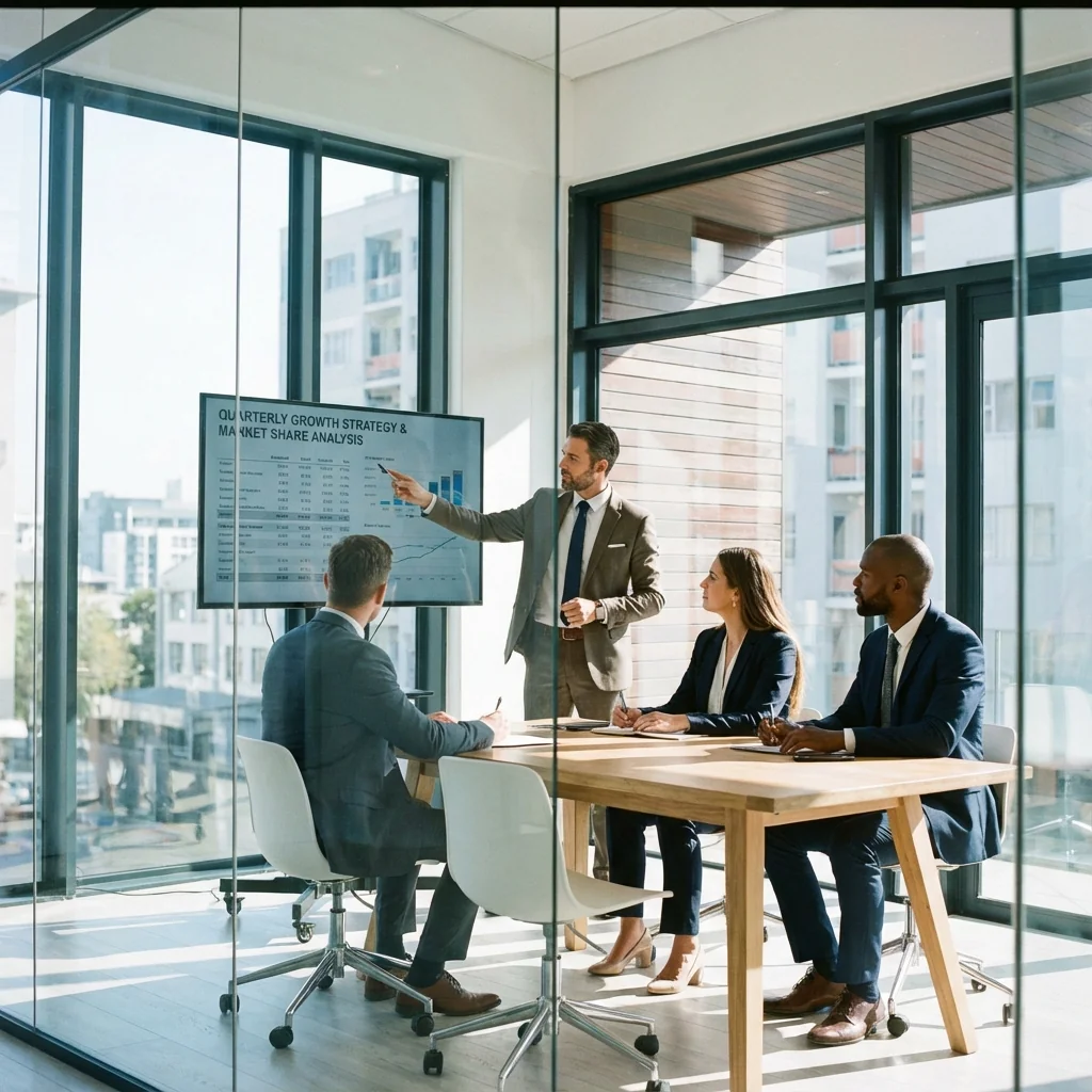 R�union client B2B en salle de conf�rence